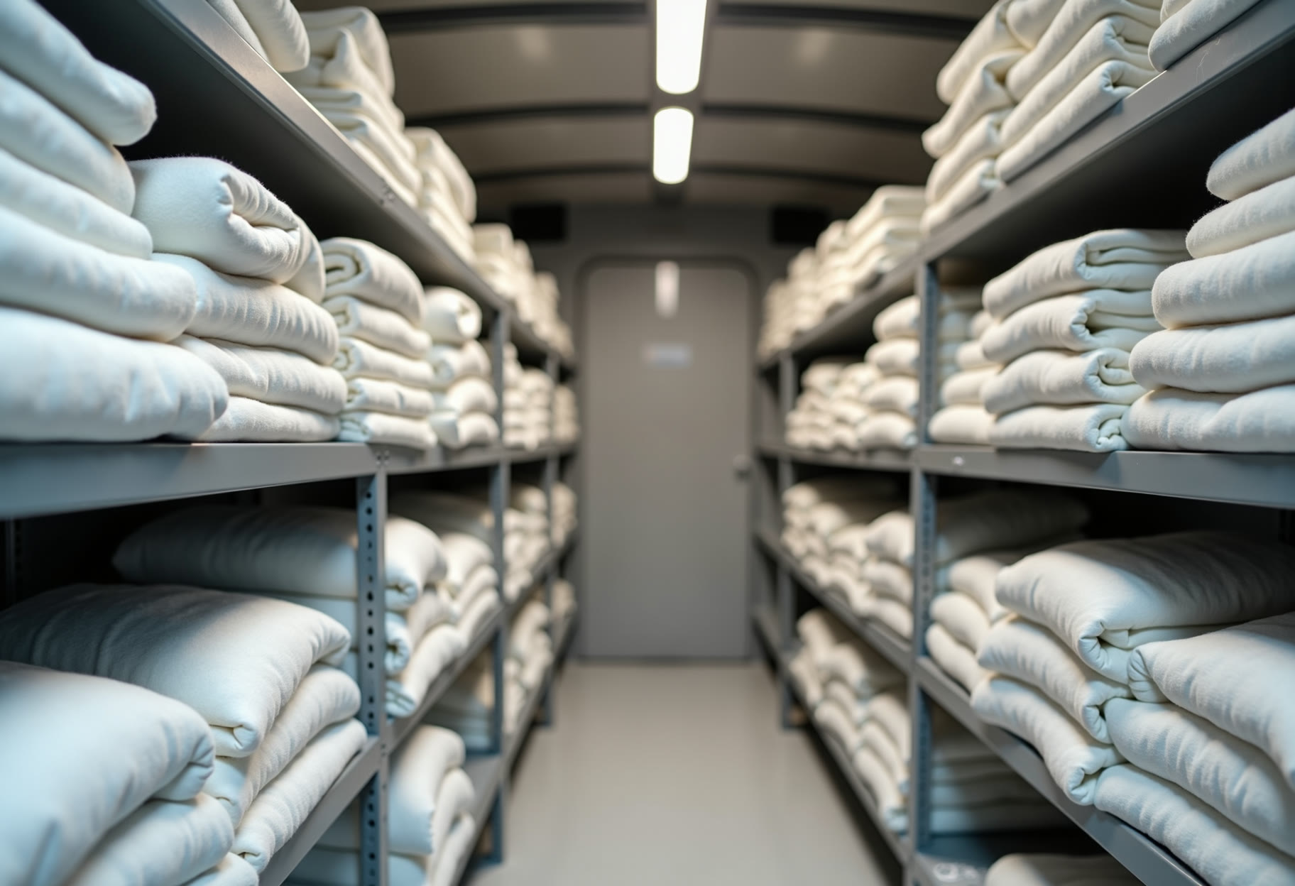 Sheet stacks on the route van shelf